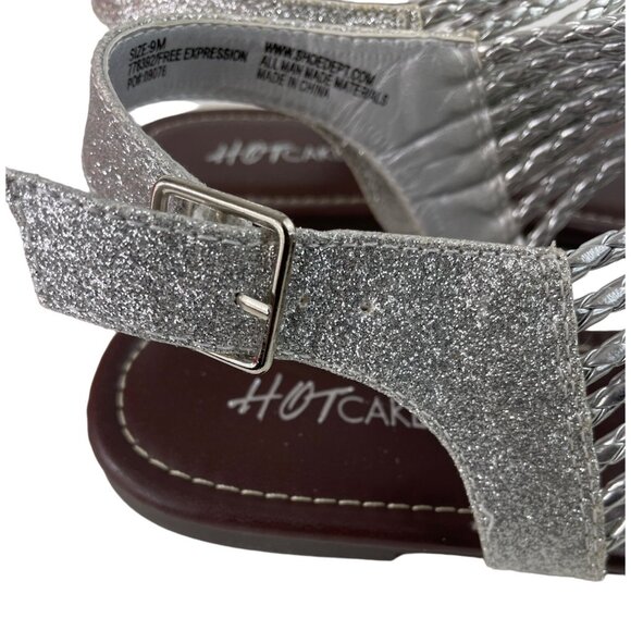 Hot Cakes Thong Buckle Silver Sparkly Sandals Womens Size 9M - Picture 6 of 12